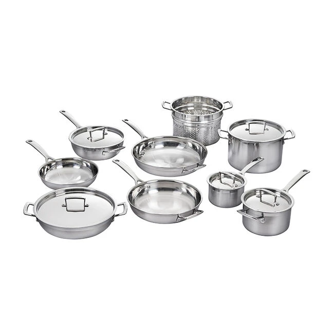 Le Creuset Classic Stainless Steel 14-Piece Cookware Set 1 Le Creuset Classic Stainless Steel 14-Piece Cookware Set