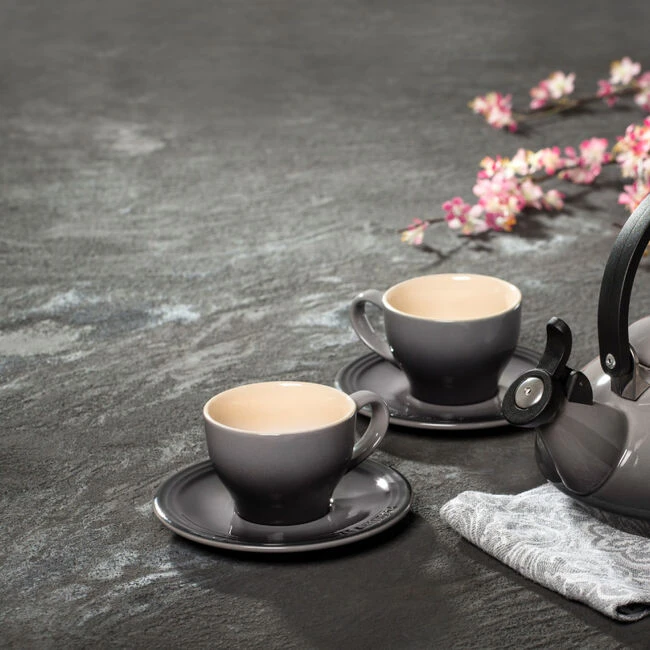 Le Creuset Cappuccino Cups And Saucers, Set Of 2 2 Le Creuset Cappuccino Cups And Saucers, Set Of 2 - Image 2