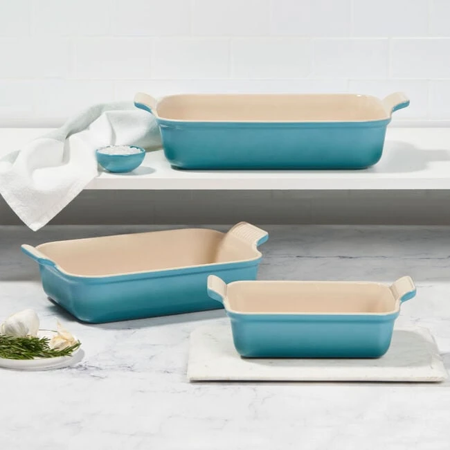 Le Creuset Heritage 3-Piece Rectangular Baking Dish Set 2 Le Creuset Heritage 3-Piece Rectangular Baking Dish Set - Image 2