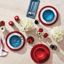 Le Creuset Vancouver Dinner Plates, Set Of 4 16 Le Creuset Vancouver Dinner Plates, Set Of 4 -Le Creuset PG9200S4T 2767 cerise 10 dplate