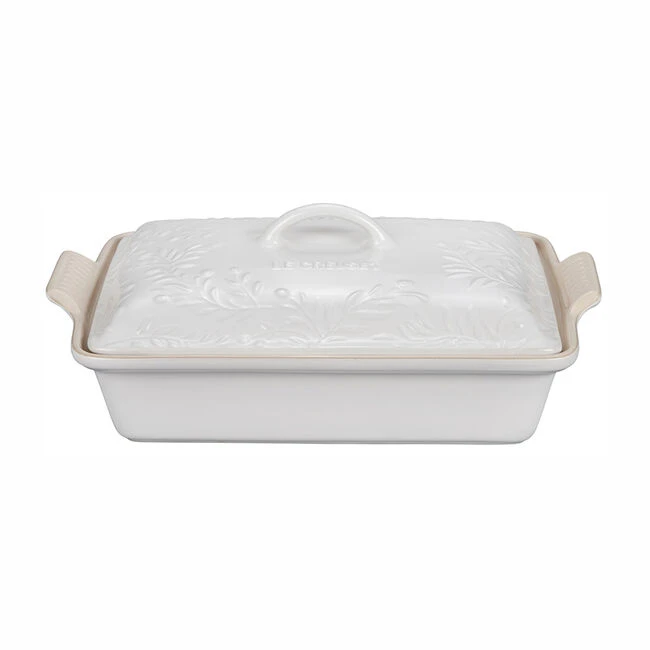 Le Creuset Olive Branch Collection Heritage Rectangular Casserole 5 Le Creuset Olive Branch Collection Heritage Rectangular Casserole - Image 5