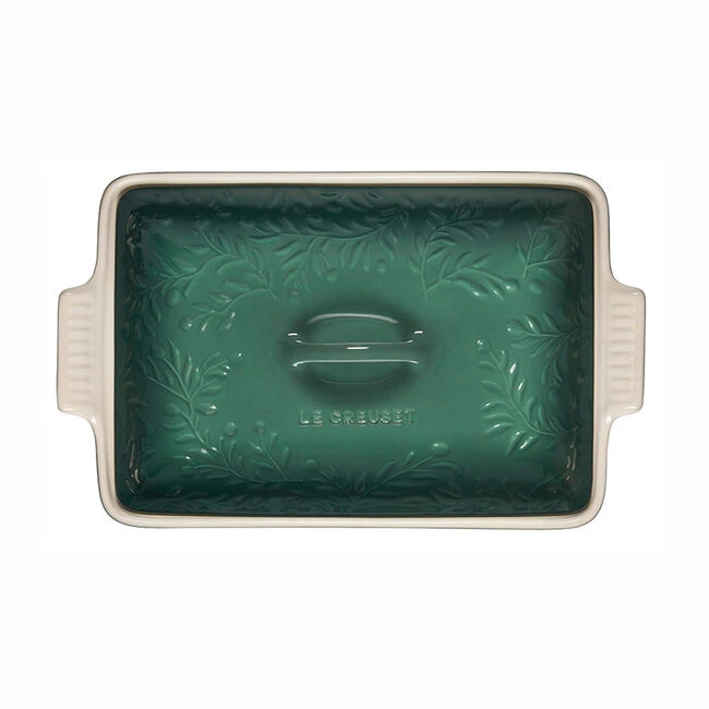 Le Creuset Olive Branch Collection Heritage Rectangular Casserole 7 Le Creuset Olive Branch Collection Heritage Rectangular Casserole - Image 7