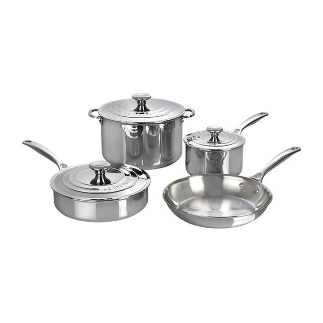 Le Creuset Signature Stainless Steel 7-Piece Cookware Set 1 Le Creuset Signature Stainless Steel 7-Piece Cookware Set