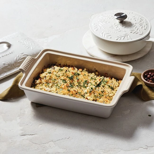 Le Creuset Olive Branch Collection Heritage Rectangular Casserole 10 Le Creuset Olive Branch Collection Heritage Rectangular Casserole - Image 10