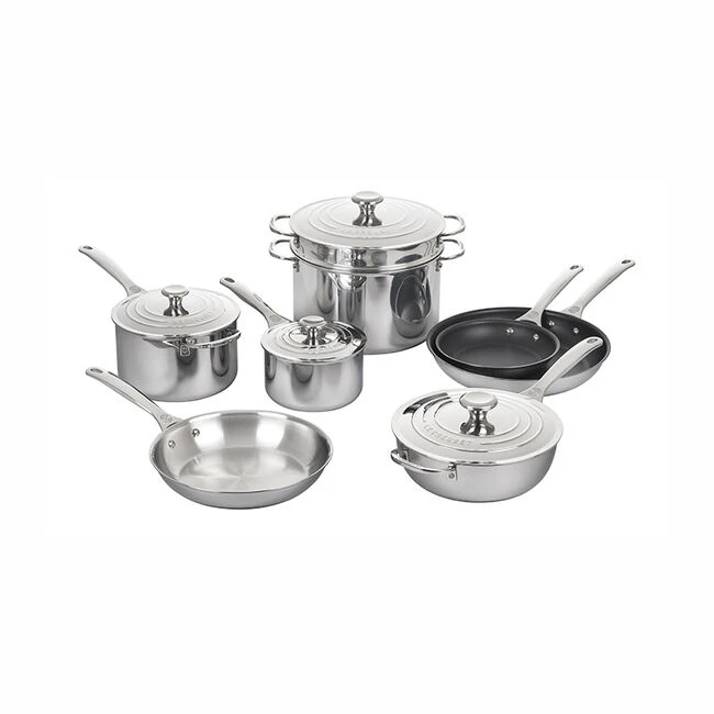 Le Creuset Signature Stainless Steel 12-Piece Cookware Set 1 Le Creuset Signature Stainless Steel 12-Piece Cookware Set