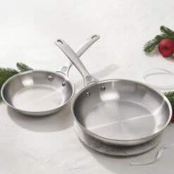 Le Creuset Signature Stainless Steel 2-Piece Fry Pan Set 7 Le Creuset Signature Stainless Steel 2-Piece Fry Pan Set -Le Creuset SSP14202 gallery1