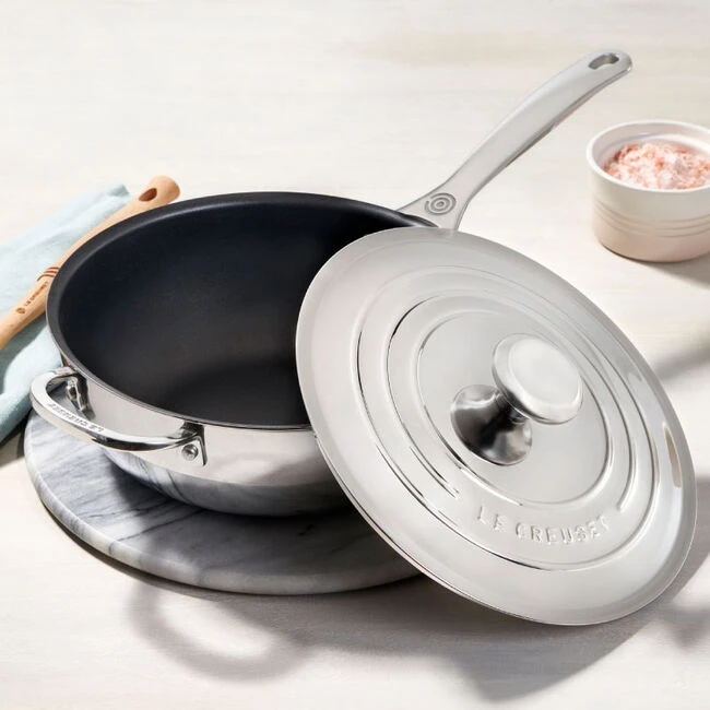 Le Creuset Nonstick Stainless Steel Saucier Pan 1 Le Creuset Nonstick Stainless Steel Saucier Pan