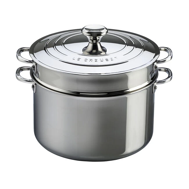 Le Creuset Signature Stainless Steel Stockpot With Colander Insert 1 Le Creuset Signature Stainless Steel Stockpot With Colander Insert
