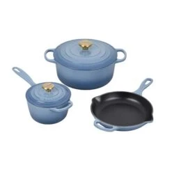 Le Creuset Signature Enameled Cast Iron 5-Piece Cookware Set 11 Le Creuset Signature Enameled Cast Iron 5-Piece Cookware Set -Le Creuset chambray MS1605 434SG LPR