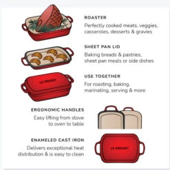 Le Creuset Signature Multifunction Roaster With Sheet Pan Lid 12 Le Creuset Signature Multifunction Roaster With Sheet Pan Lid -Le Creuset graphic roaster 1