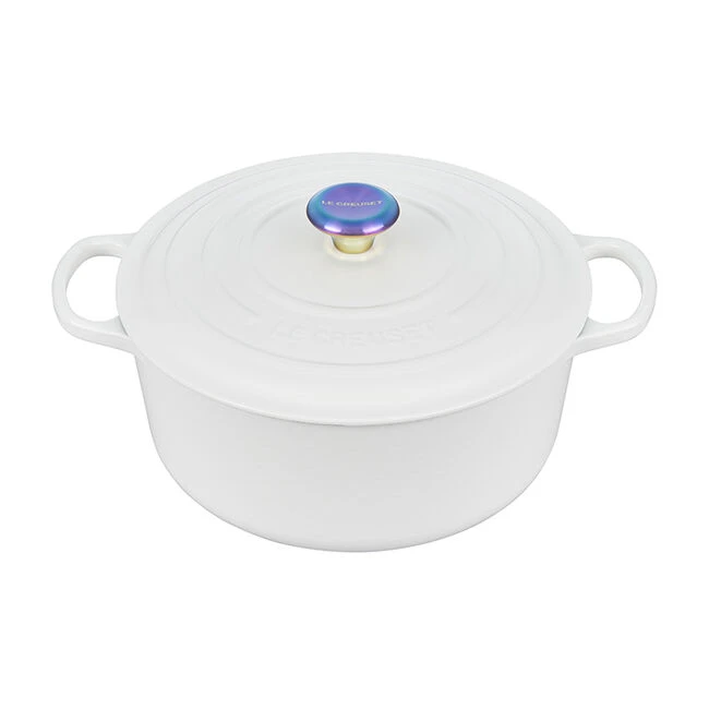 Le Creuset Round Dutch Oven With Iridescent Knob 1 Le Creuset Round Dutch Oven With Iridescent Knob