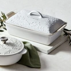 Le Creuset Olive Branch Collection Heritage Rectangular Casserole 18 Le Creuset Olive Branch Collection Heritage Rectangular Casserole -Le Creuset olive branch g11