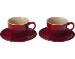 Le Creuset Cappuccino Cups And Saucers, Set Of 2 5 Le Creuset Cappuccino Cups And Saucers, Set Of 2 -Le Creuset pg8000 0567