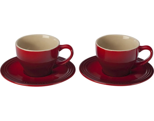 Le Creuset Cappuccino Cups And Saucers, Set Of 2 3 Le Creuset Cappuccino Cups And Saucers, Set Of 2 - Image 3