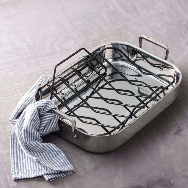 Le Creuset Stainless Steel Roasting Pan With Nonstick Rack 2 Le Creuset Stainless Steel Roasting Pan With Nonstick Rack - Image 2